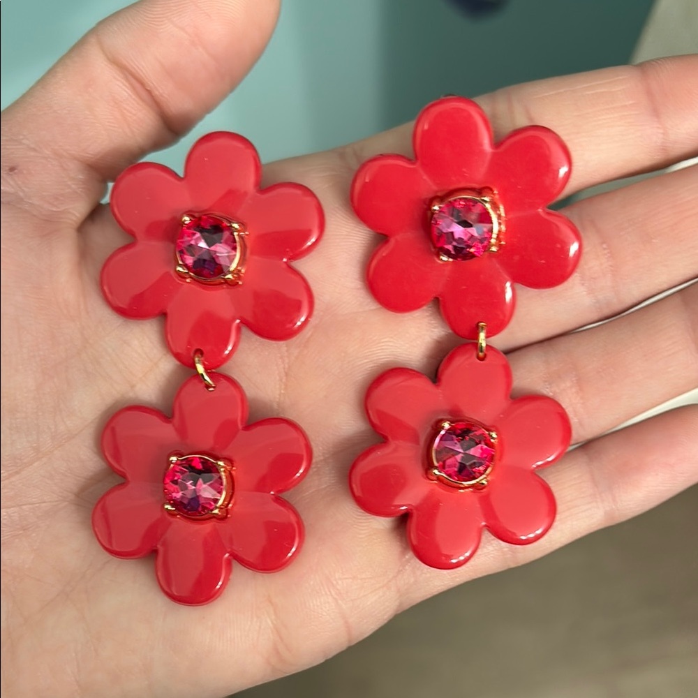 Kate Spade Pink Floral Drop Earrings